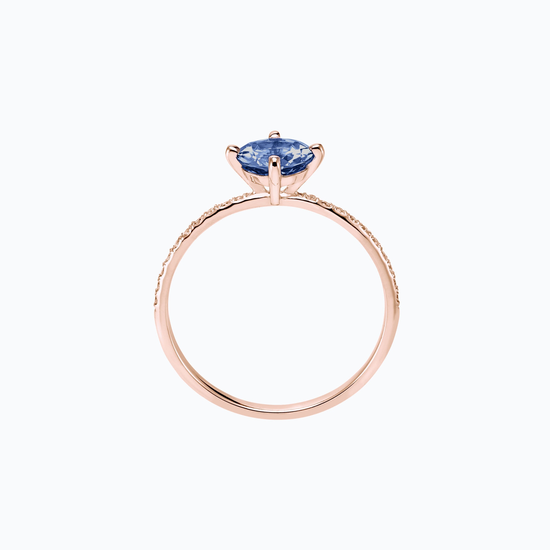 Solitaire Pavé Alva Tanzanite 6 mm
