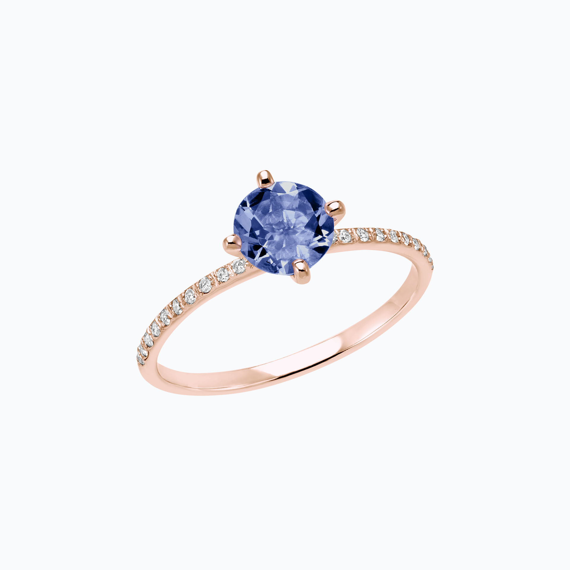 Solitaire Pavé Alva Tanzanite 6 mm