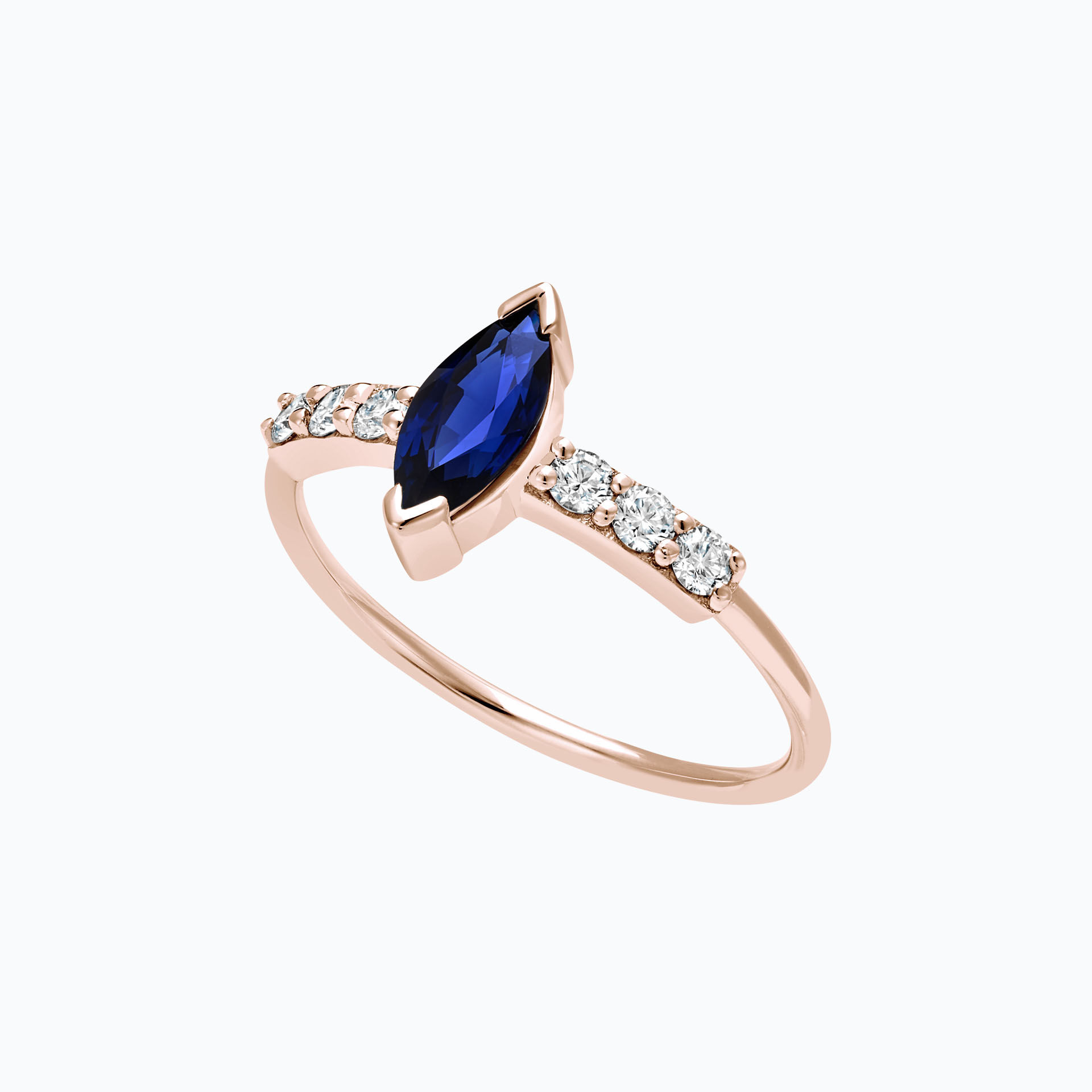 Solitaire Pavé Éthéa Saphir