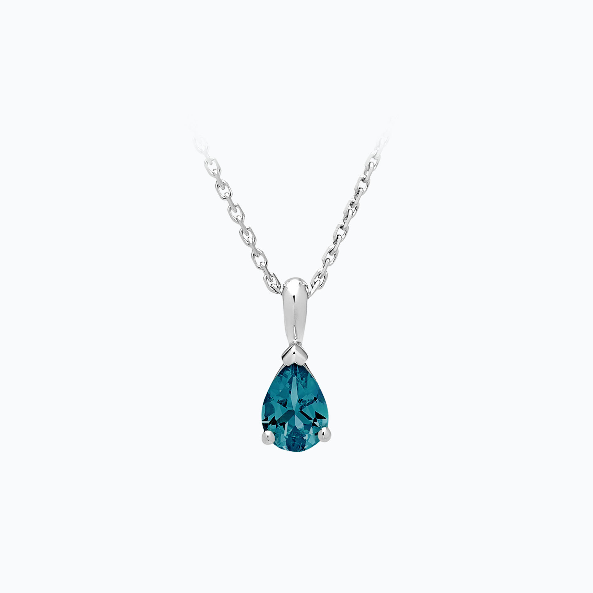Pendentif Goutte Topaze Blue London 6 x 4 mm