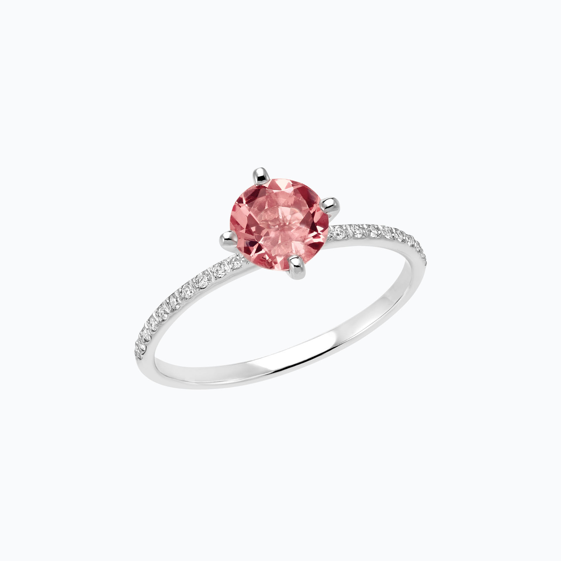 Solitaire Pavé Alva Tourmaline 6 mm