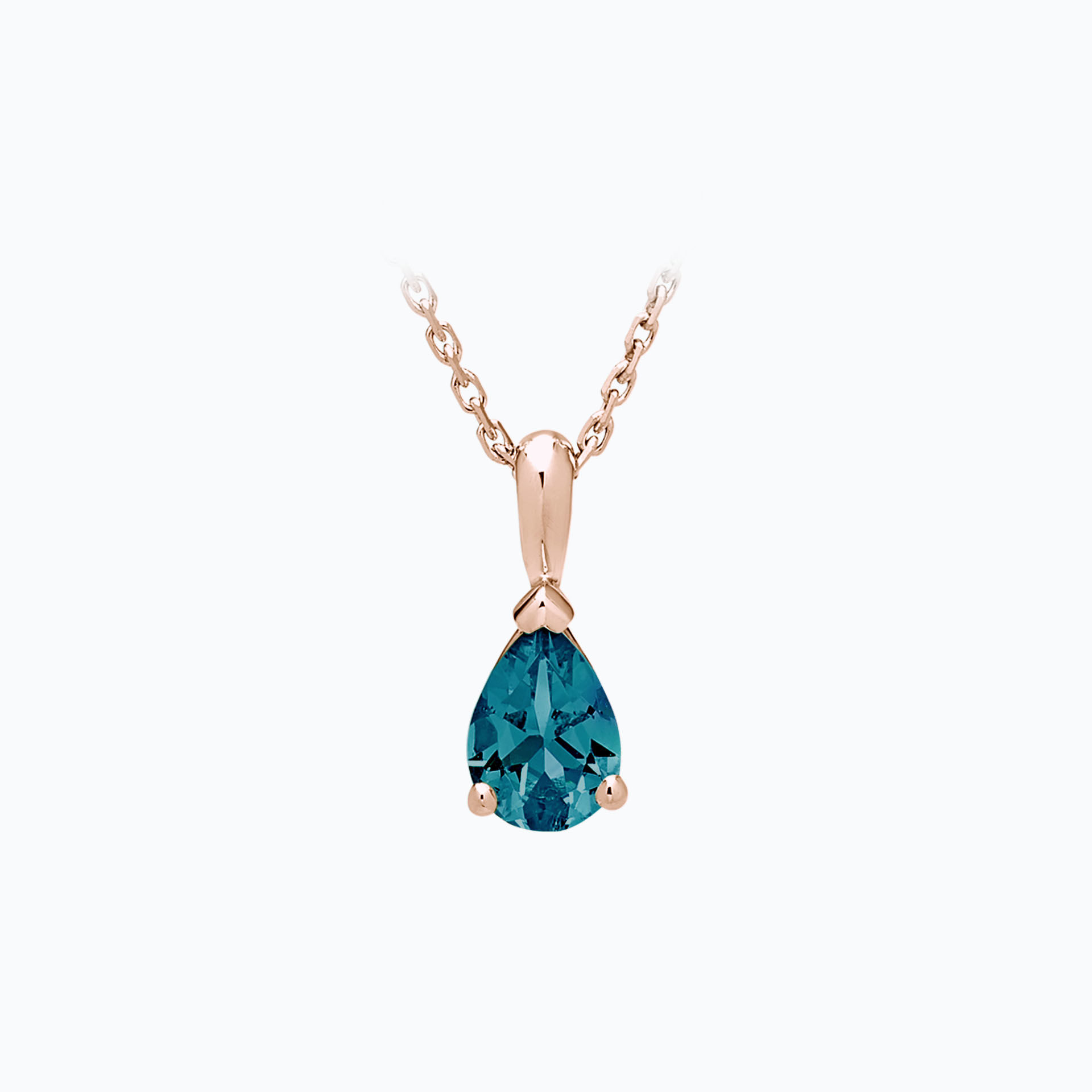Pendentif Goutte Topaze Blue London 7 x 5 mm