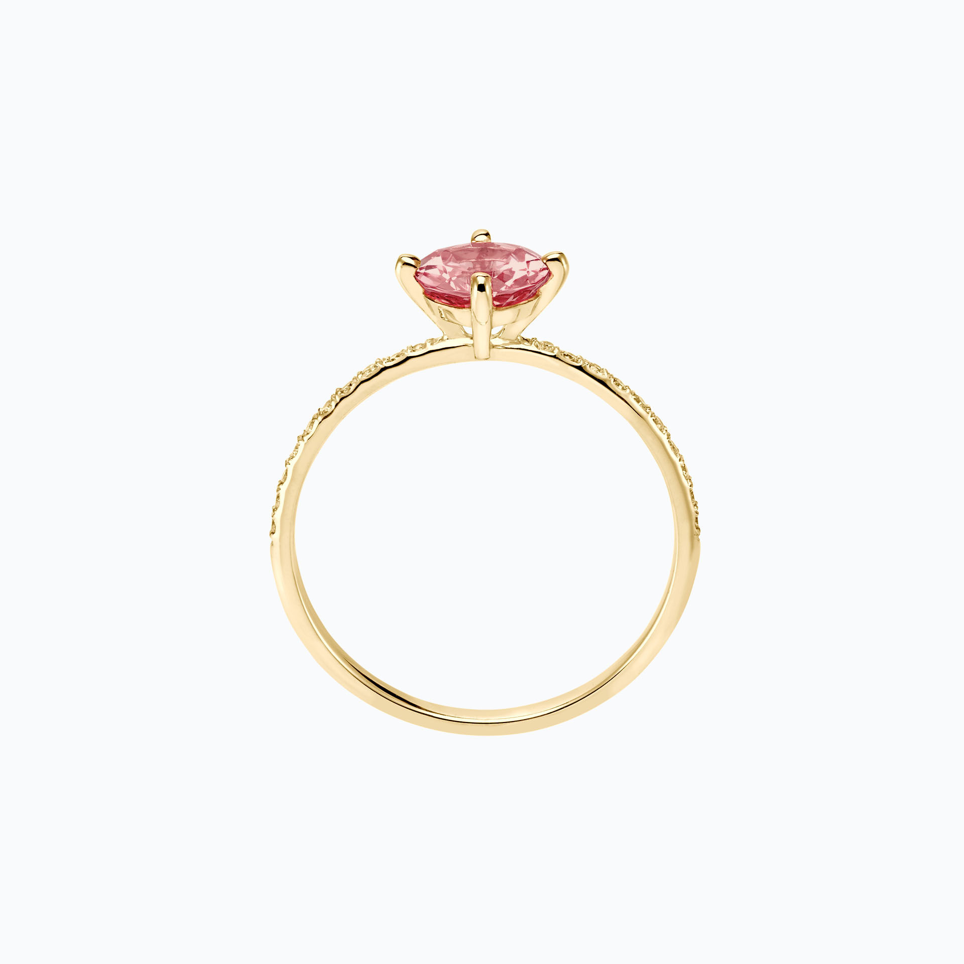 Solitaire Pavé Alva Tourmaline 6 mm