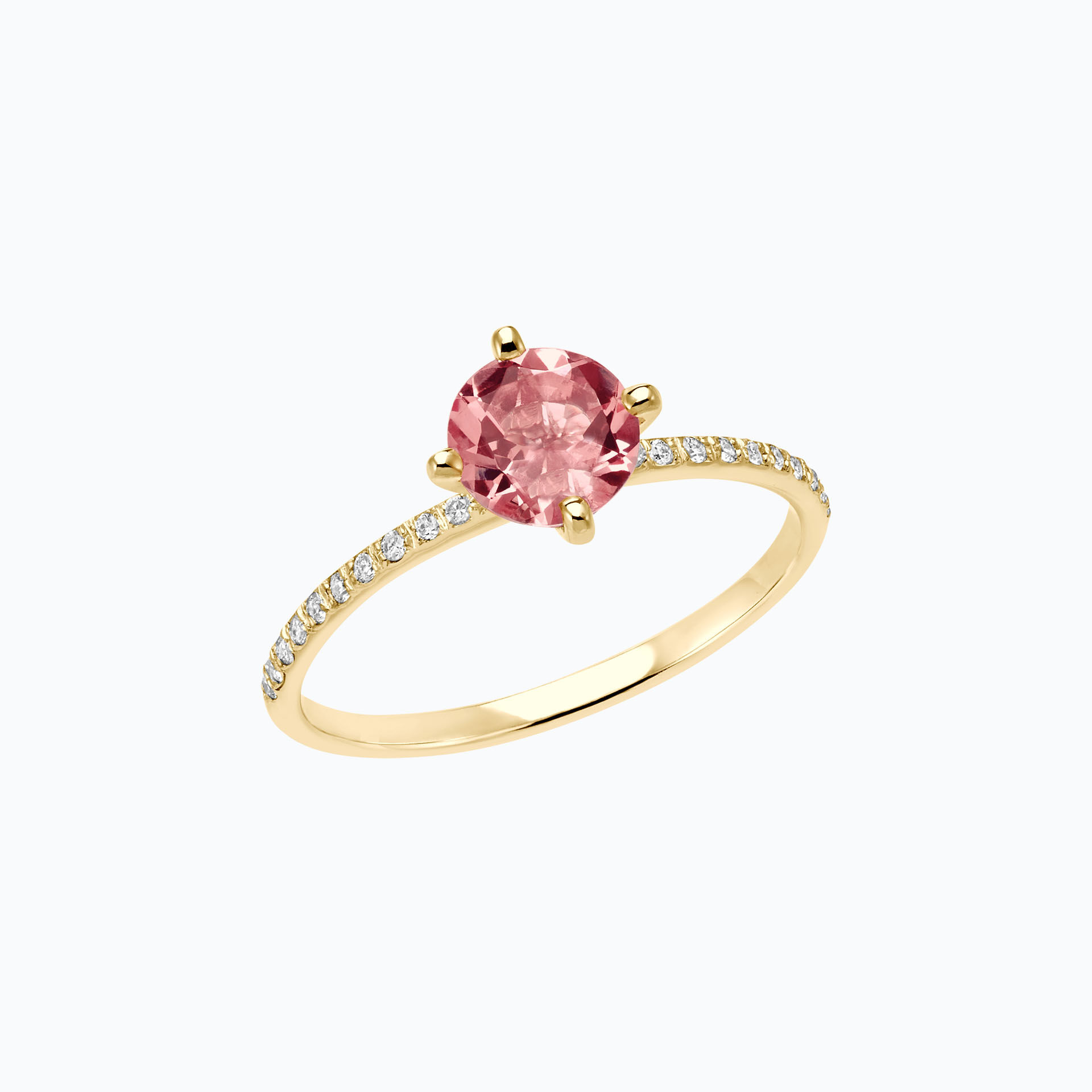 Solitaire Pavé Alva Tourmaline 6 mm