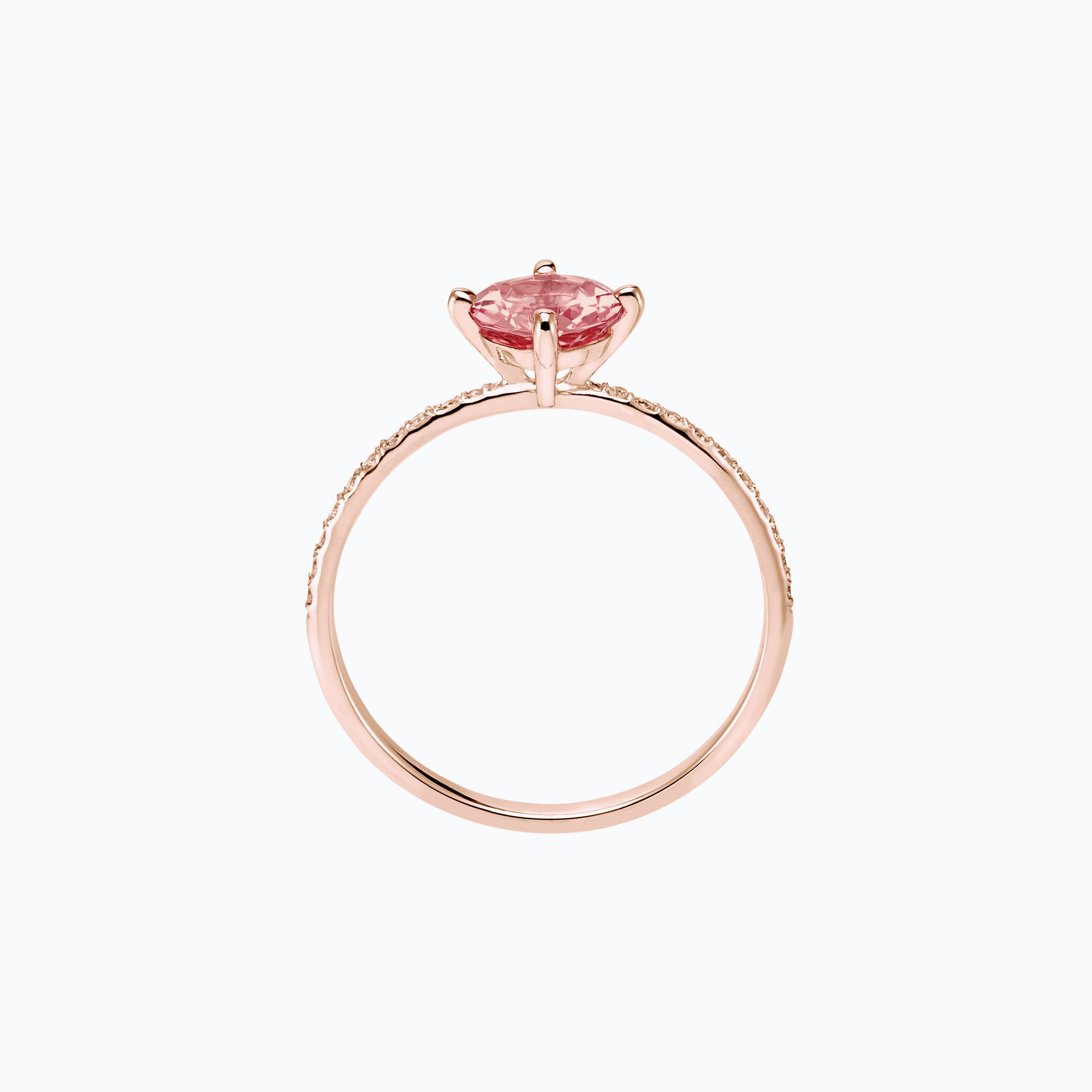 Solitaire Pavé Alva Tourmaline 6 mm