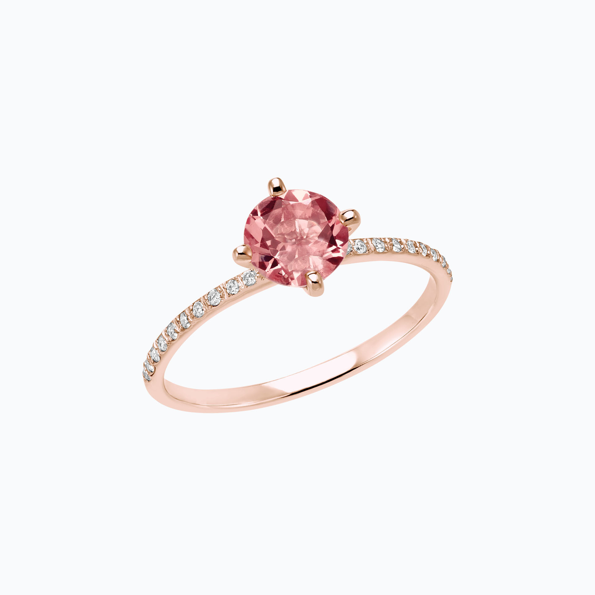 Solitaire Pavé Alva Tourmaline 6 mm