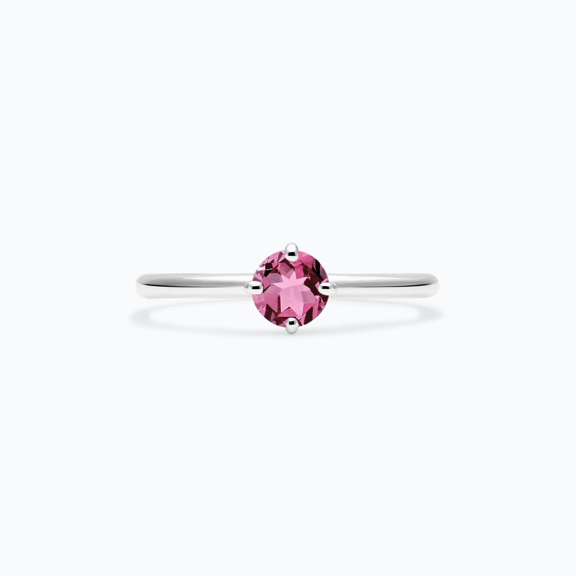 Solitaire Alva Saphir Rose Pivoine 4.5 mm