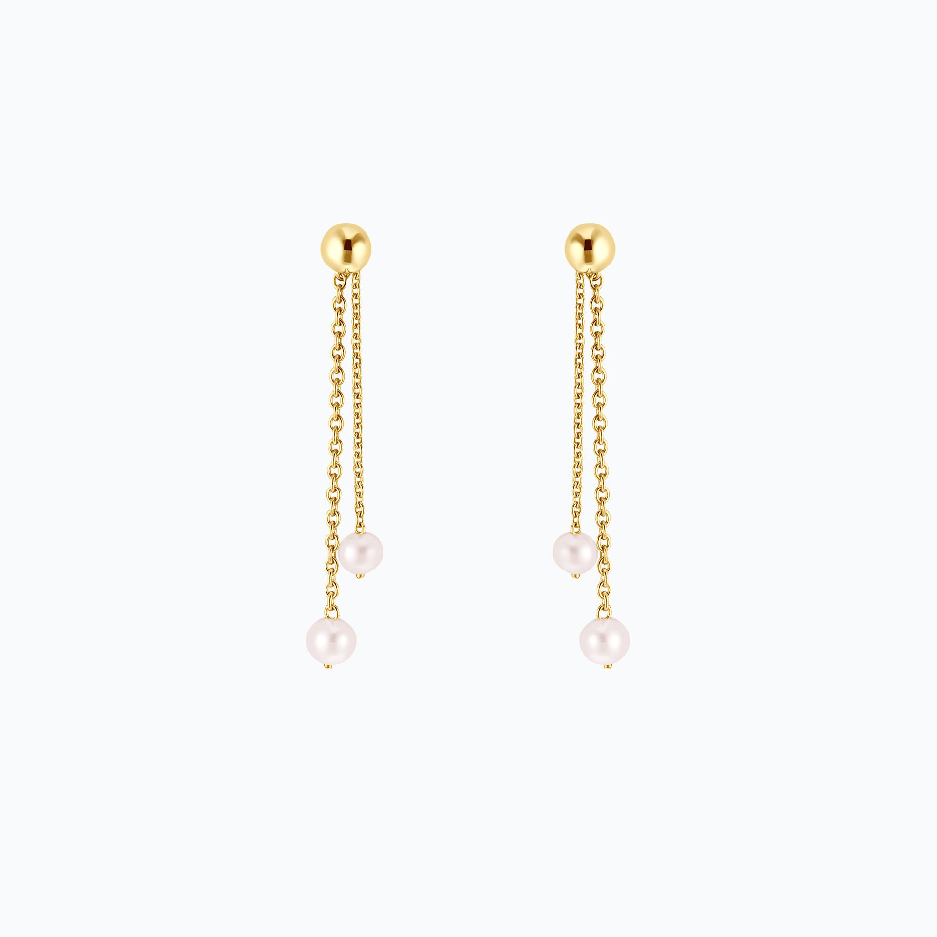 Pendants 2 Fils d'Or Perles