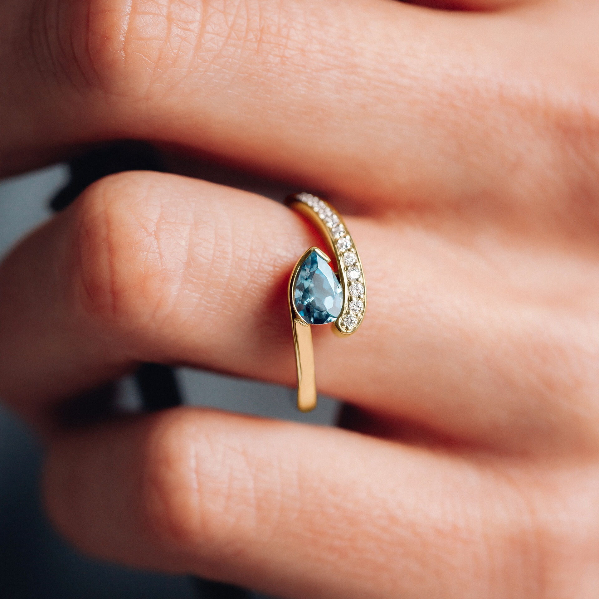 Solitaire Pavé Starlight Aigue-marine