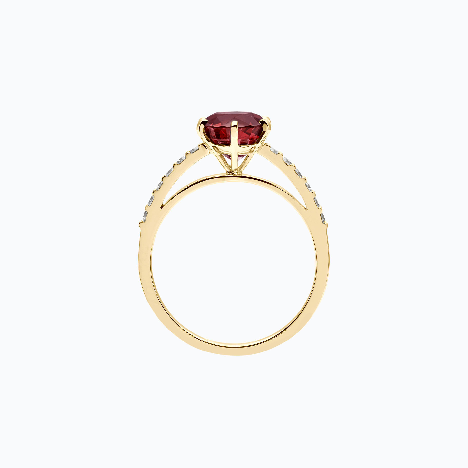 Solitaire Pavé Camille Rubis 6 mm