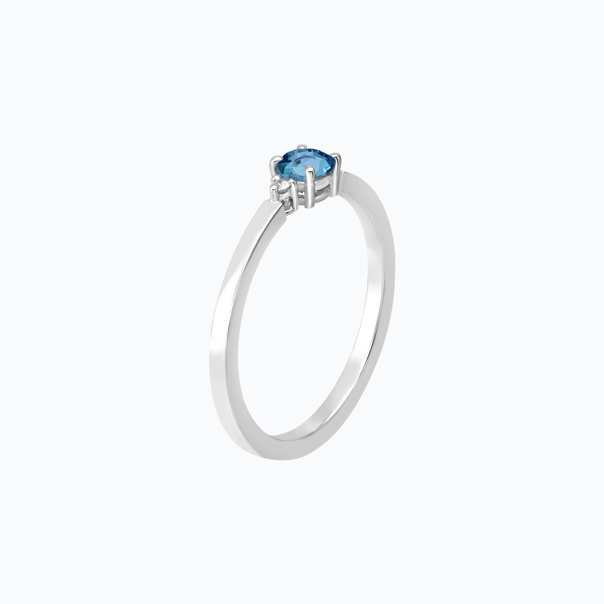 Solitaire Lolly Aigue-Marine 4.5 mm