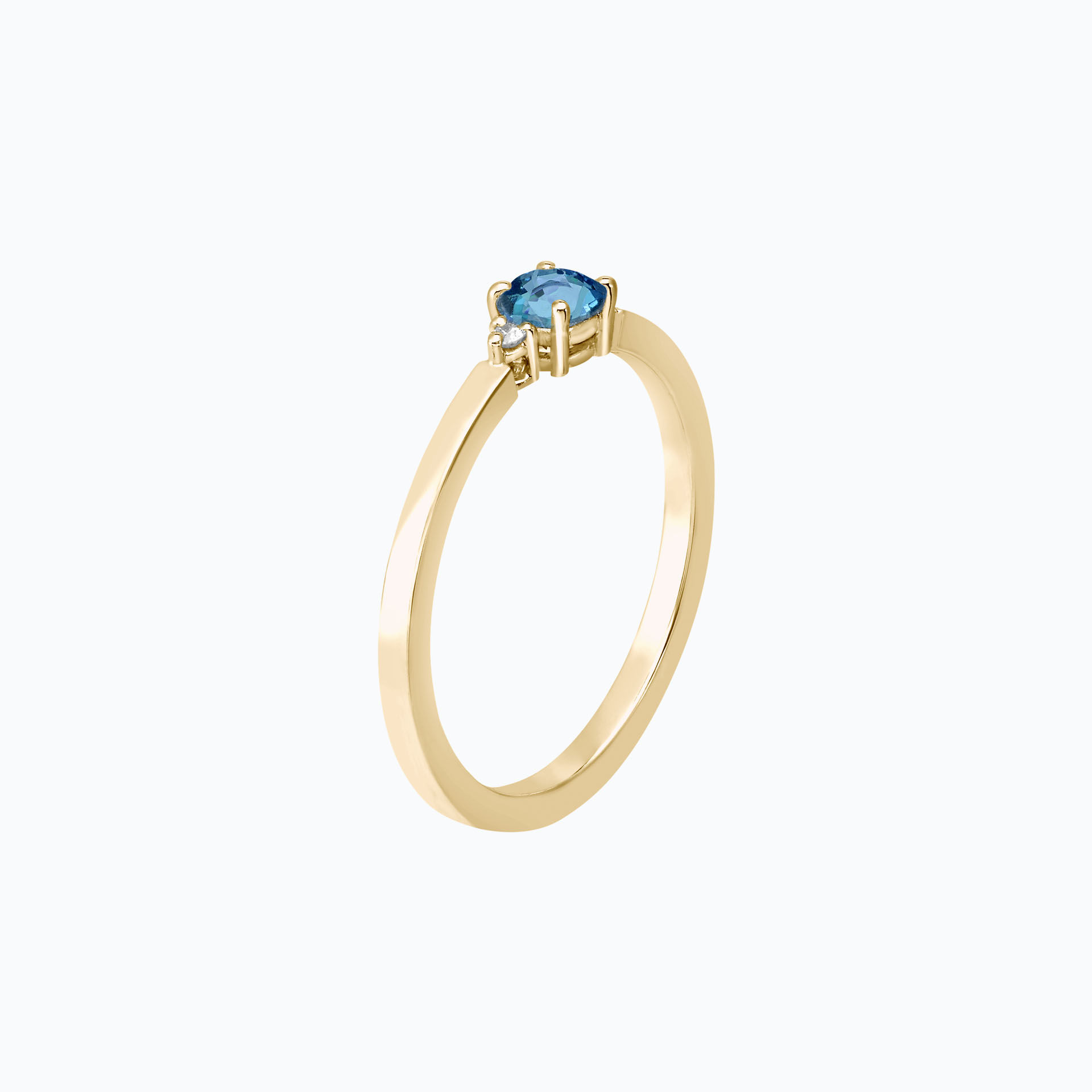 Solitaire Lolly Aigue-Marine 4.5 mm